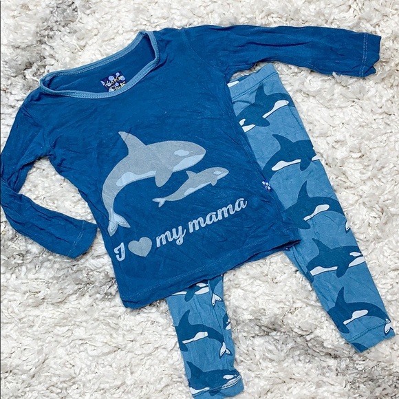 Kickee Pants Other - Kickee Pants Blue Moon Orcas Two Piece Pajamas